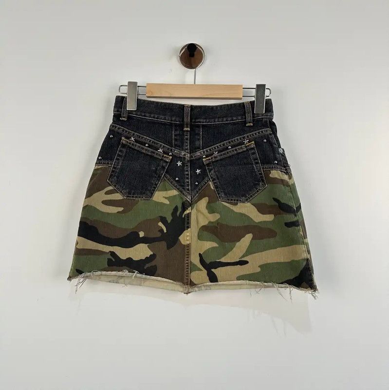 Yves Saint Laurent YSL Color Block Cotton Women's Mini Skirt 0089 Size 23" - 2 Thumbnail