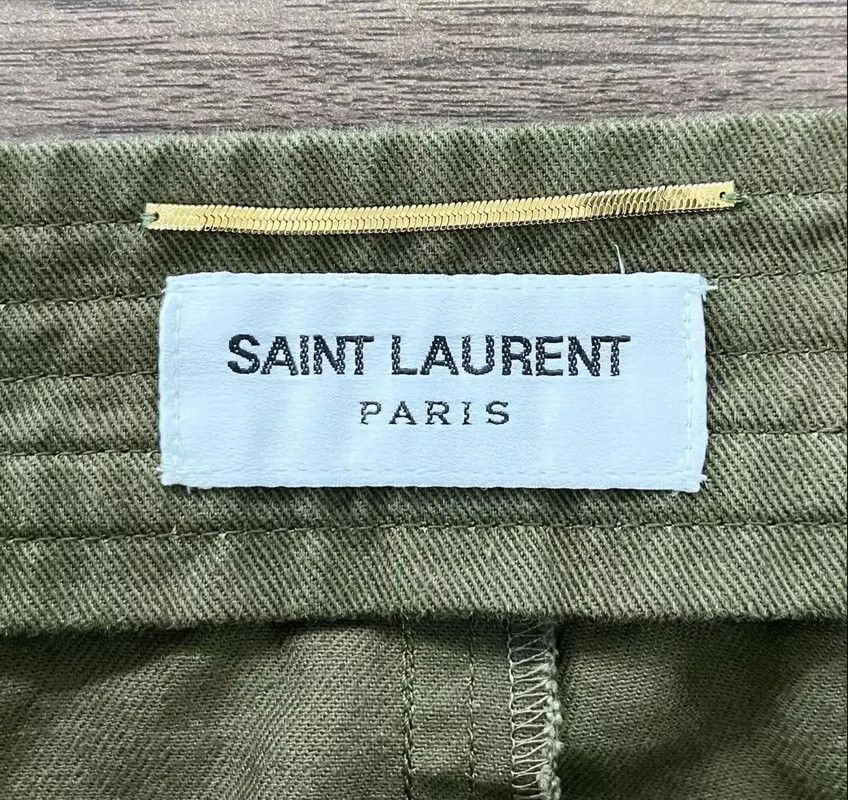 Yves Saint Laurent YSL Green Cotton Mini Skirt 0089 Size 26" / US 2 / IT 38 - 3 Thumbnail