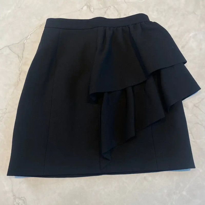 Yves Saint Laurent YSL Black Wool Layered Mini Skirt for Summer 0089 Size 23" - 3 Thumbnail