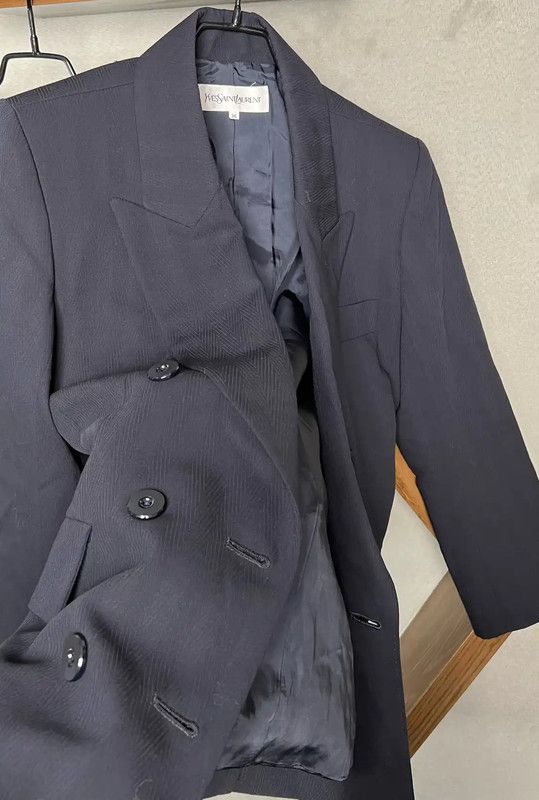 Yves Saint Laurent YSL Women's Navy Wool Cardigan 0089 Size ONE SIZE - 4 Thumbnail