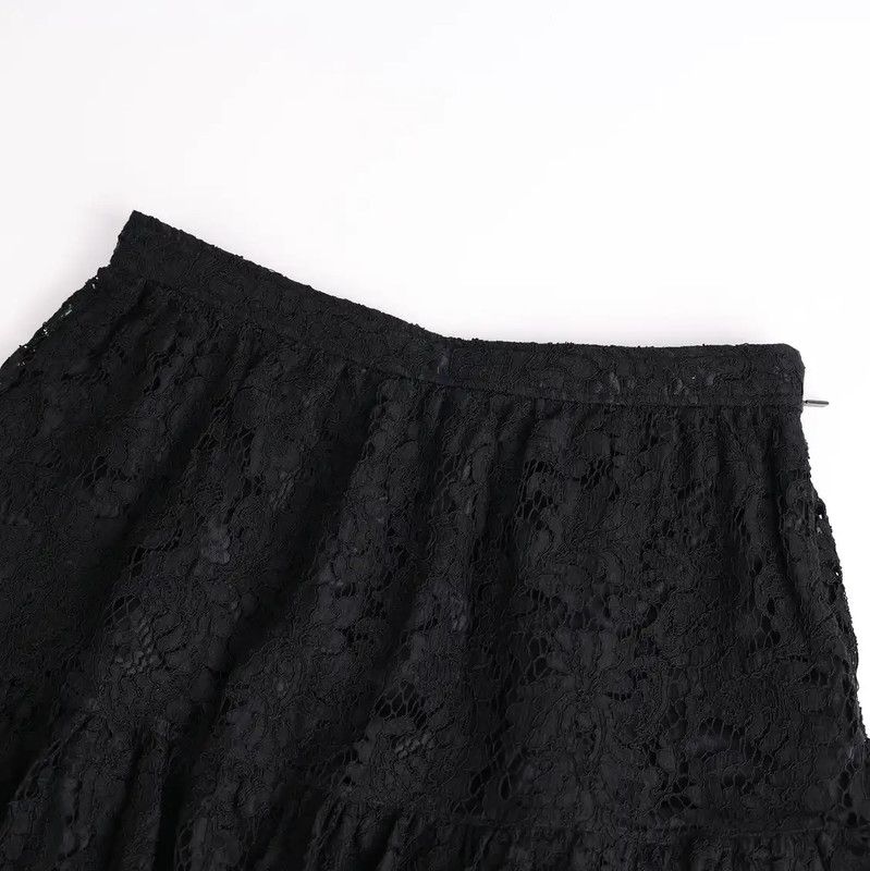 Yves Saint Laurent YSL Black Lace Short Skirt in XS Size 0089 Size 23" - 3 Thumbnail