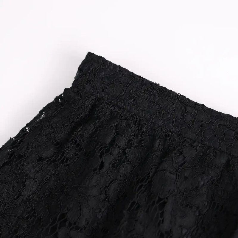 Yves Saint Laurent YSL Black Lace Short Skirt in XS Size 0089 Size 23" - 7 Thumbnail