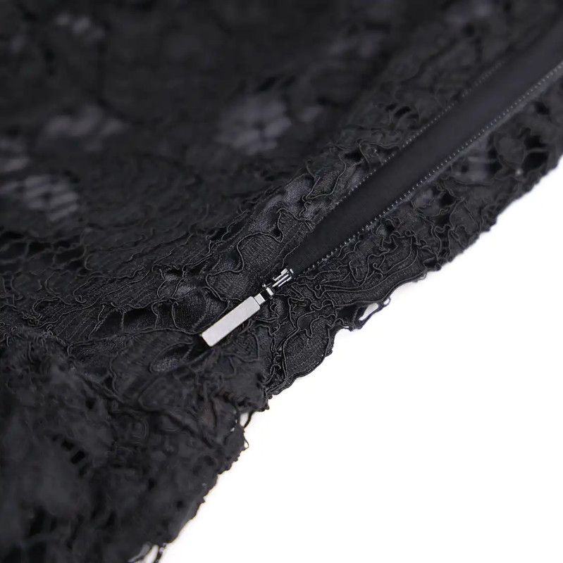 Yves Saint Laurent YSL Black Lace Short Skirt in XS Size 0089 Size 23" - 6 Thumbnail