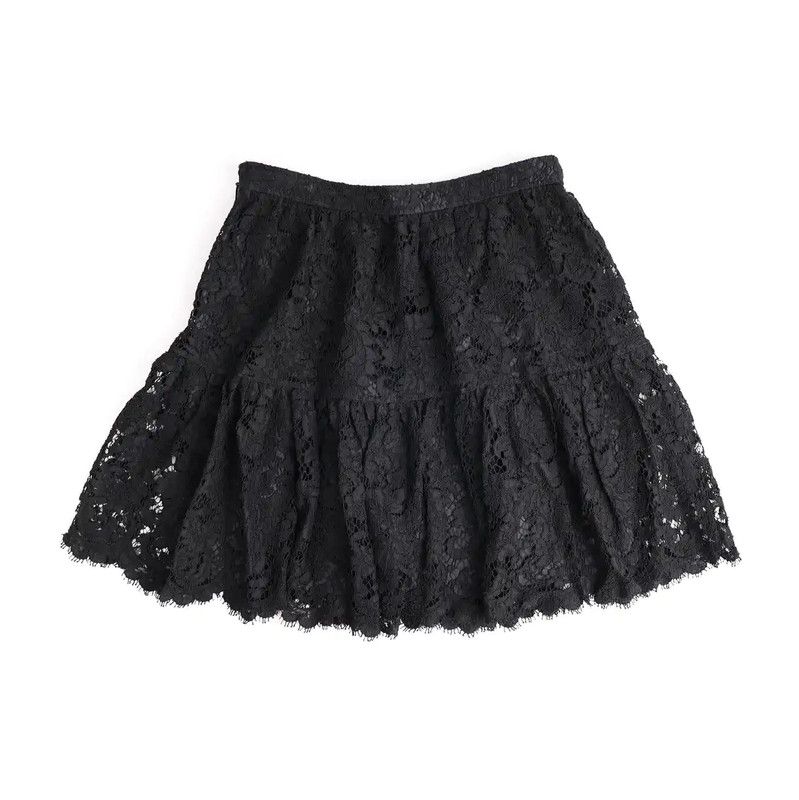 Yves Saint Laurent YSL Black Lace Short Skirt in XS Size 0089 Size 23" - 2 Thumbnail