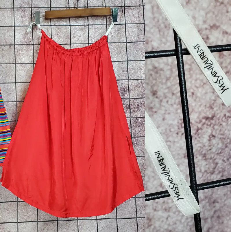 Yves Saint Laurent Yves Saint Laurent Striped Midi Skirt for Women 0089 Size 28" / US 6 / IT 42 - 8 Thumbnail