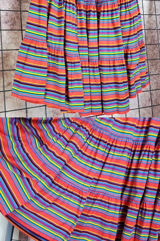 Yves Saint Laurent Yves Saint Laurent Striped Midi Skirt for Women 0089 Size 28" / US 6 / IT 42 - 6 Thumbnail
