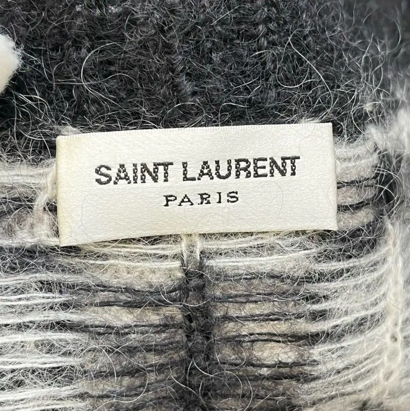 Yves Saint Laurent YSL Colorblock Mohair Long Sleeve Cardigan 0089 Size M / US 6-8 / IT 42-44 - 4 Thumbnail