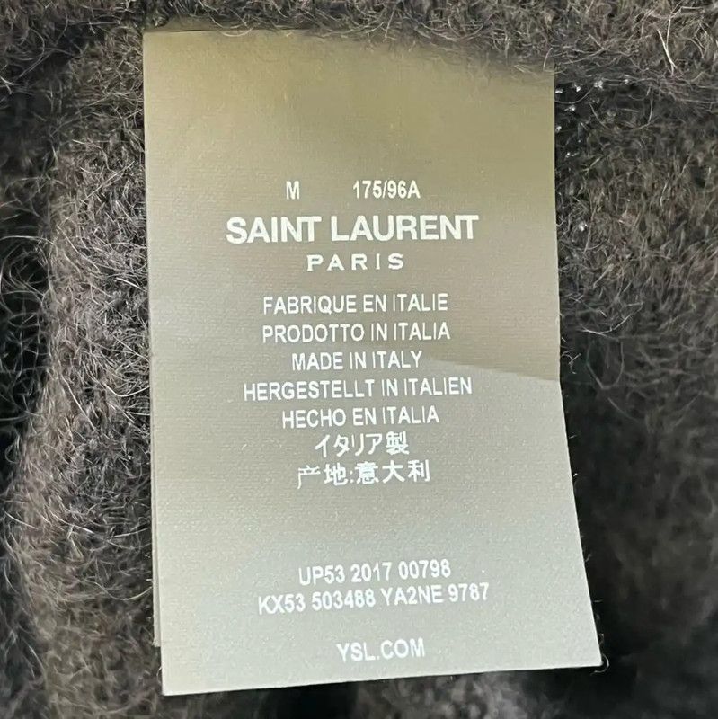 Yves Saint Laurent YSL Colorblock Mohair Long Sleeve Cardigan 0089 Size M / US 6-8 / IT 42-44 - 3 Thumbnail