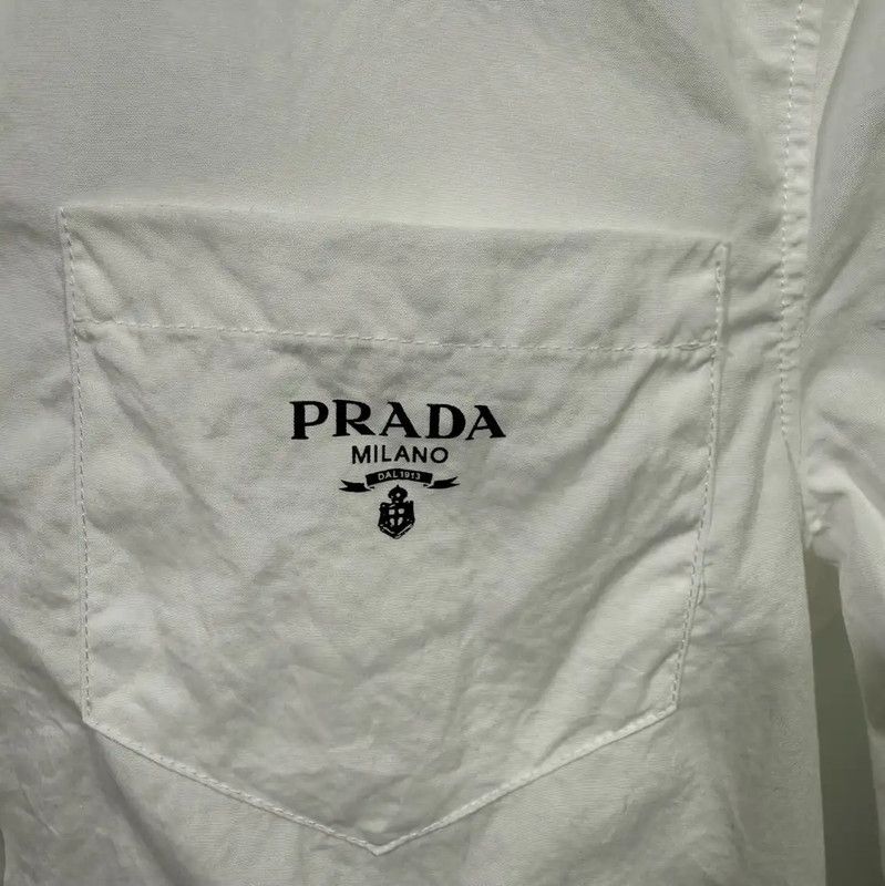 Prada Prada White Silk Blend Long Sleeve Shirt Size US M / EU 48-50 / 2 - 3 Thumbnail