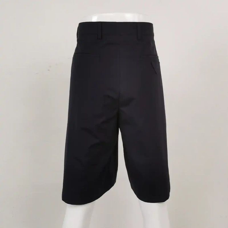 Prada Prada Black Cotton Embroidered Logo Men's Shorts Size US 30 / EU 46 - 2 Thumbnail
