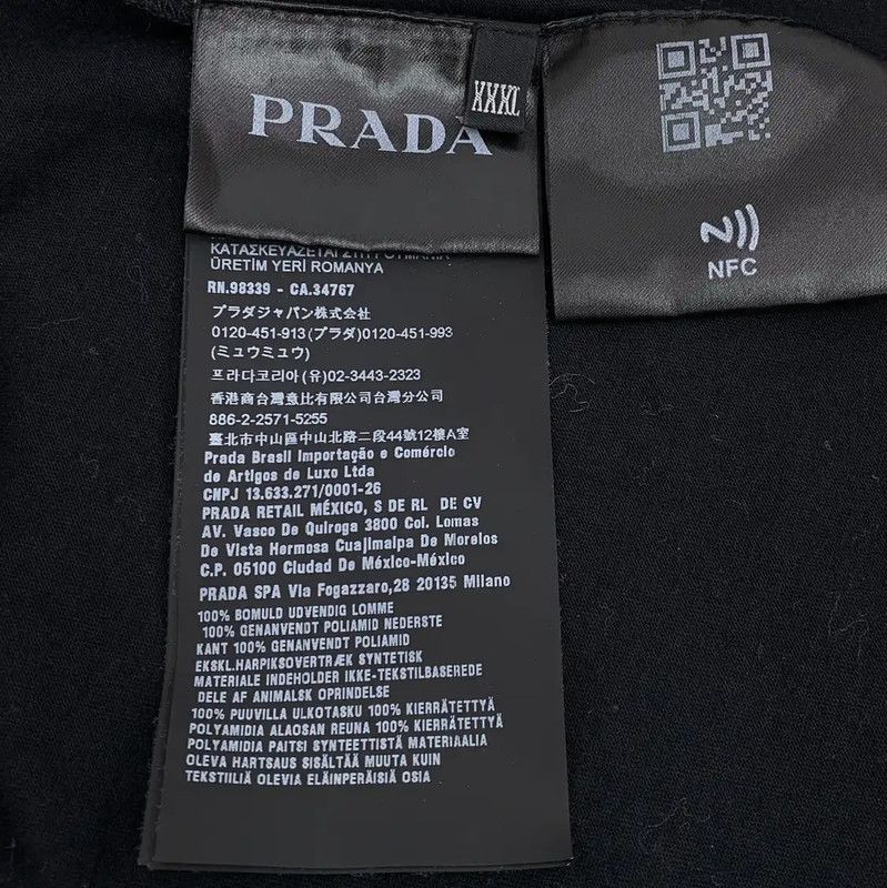 Prada Prada Black Cotton T-Shirt for Men Size US XXL / EU 58 / 5 - 7 Thumbnail