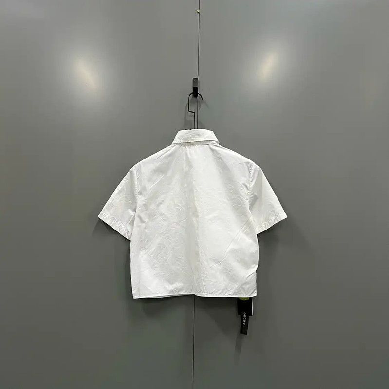 Prada Prada White Cotton Logo Short-Sleeve Shirt Size US M / EU 48-50 / 2 - 3 Thumbnail
