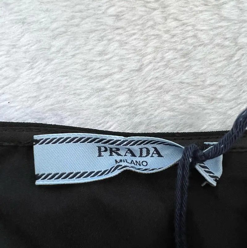 Prada Prada Black Cotton A-Line Skirt for Summer Size 28" / US 6 / IT 42 - 3 Thumbnail