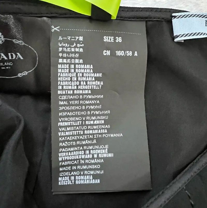 Prada Prada Black Cotton A-Line Skirt for Summer Size 28" / US 6 / IT 42 - 5 Thumbnail