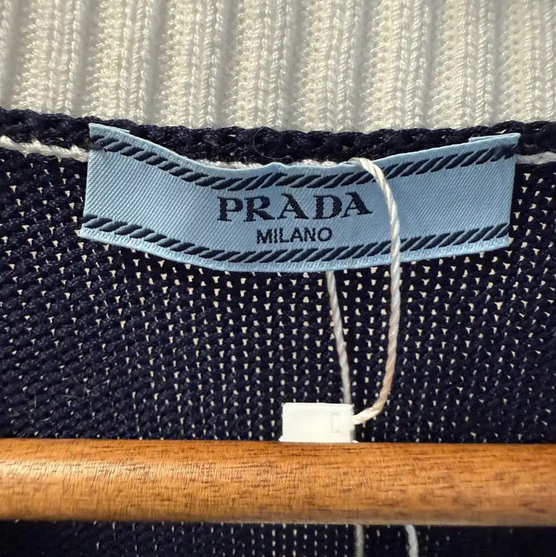 Prada Prada Black Cotton Cardigan for Women Size L / US 10 / IT 46 - 4 Thumbnail