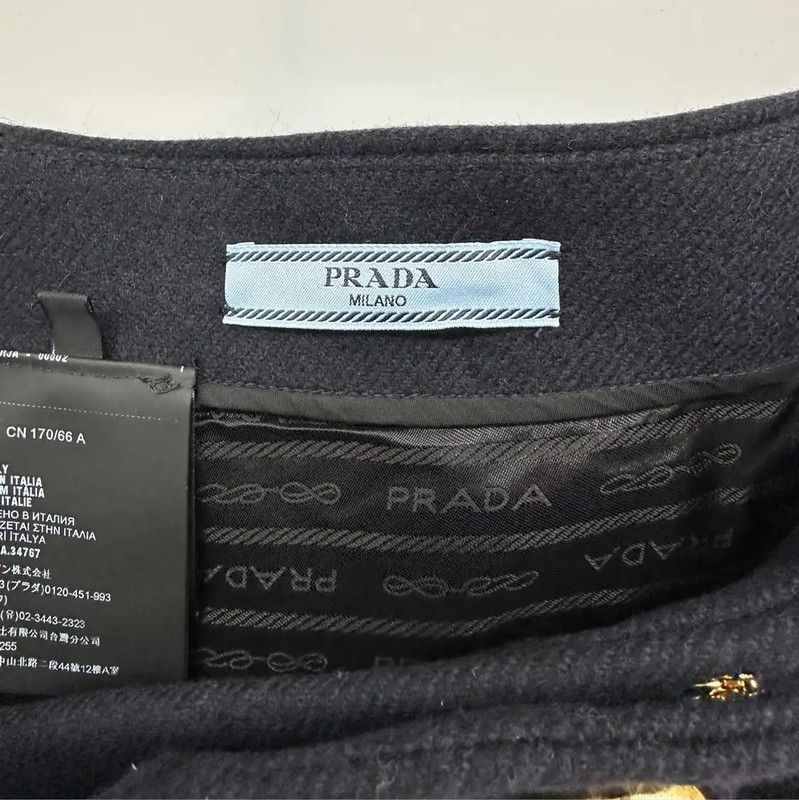 Prada Prada Black Wool Women's Midi Skirt Size 28" / US 6 / IT 42 - 4 Thumbnail