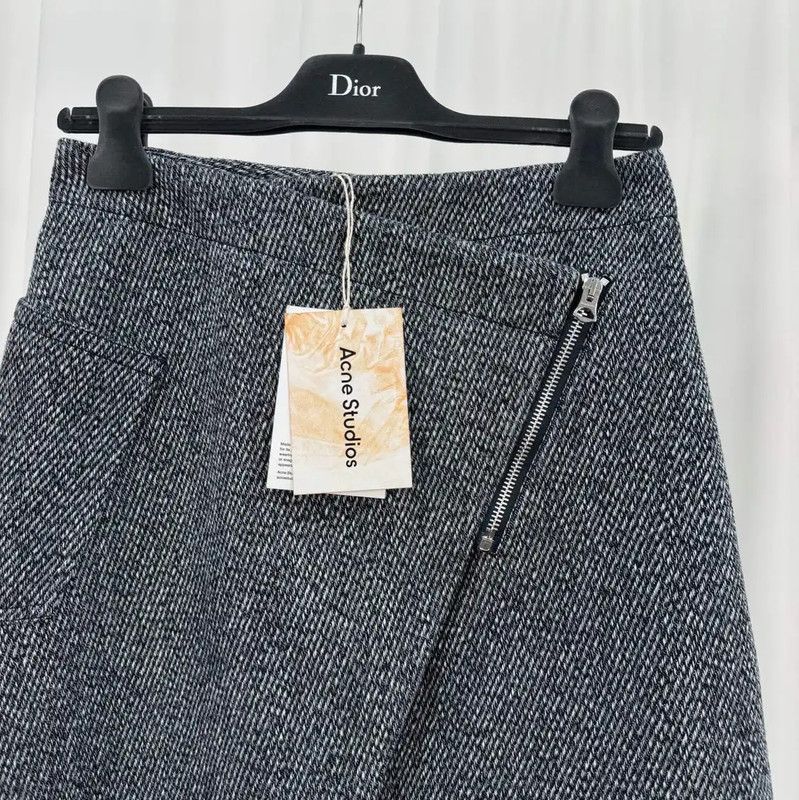 Acne Studios Acne Studios Irregular Grey Wool Mini Skirt Size 23" - 3 Thumbnail