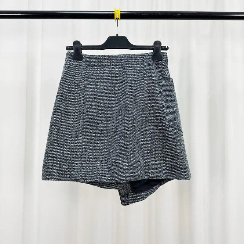 Acne Studios Acne Studios Irregular Grey Wool Mini Skirt Size 23" - 2 Thumbnail