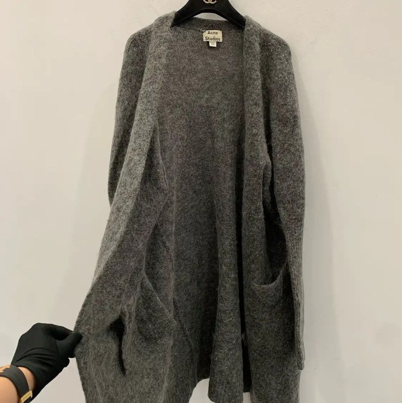 Acne Studios Acne Studios Gray Mohair Women's Cardigan Size XS / US 0-2 / IT 36-38 - 3 Thumbnail