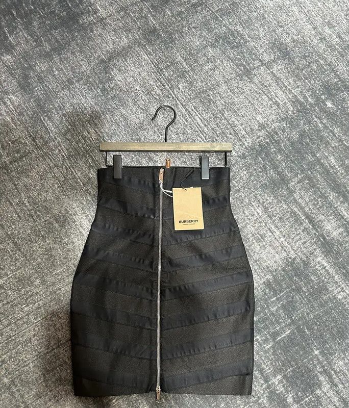 Burberry Burberry Black Cotton Summer Mini Skirt Size 23" - 2 Thumbnail