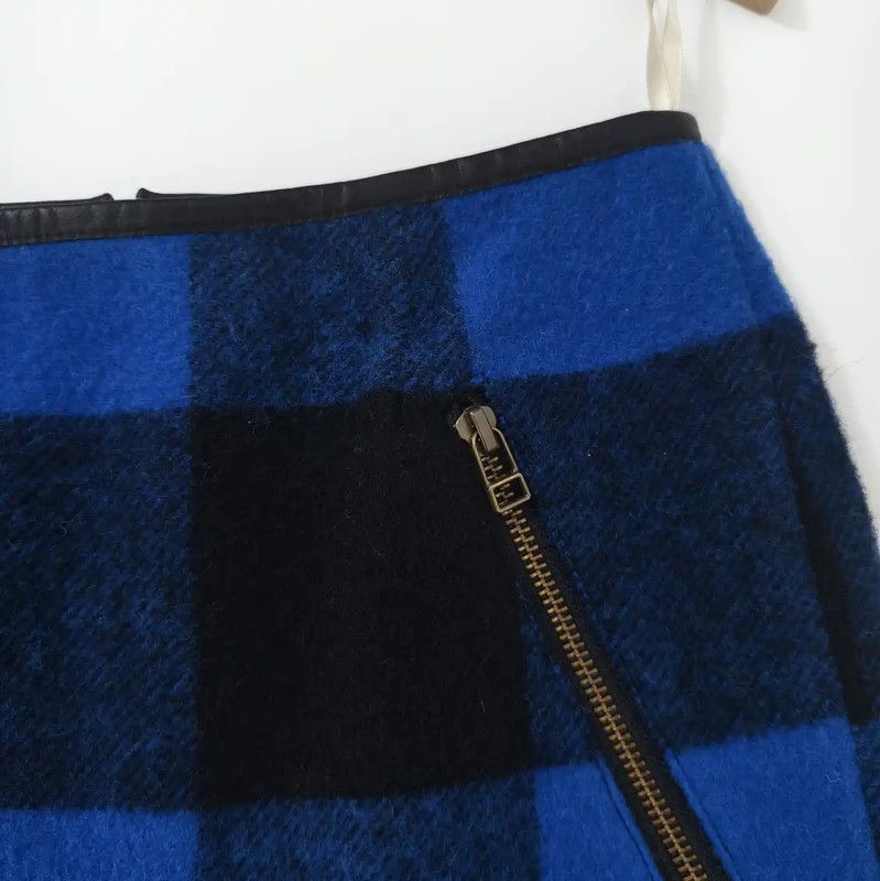 Burberry Burberry Black and Blue Check Wool Mini Skirt Size 23" - 2 Thumbnail