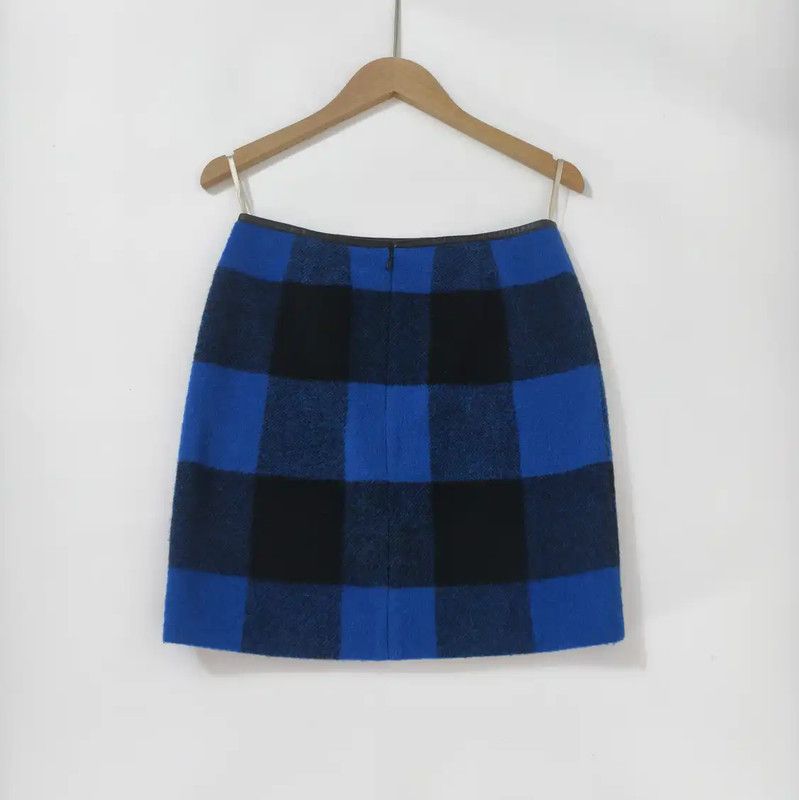 Burberry Burberry Black and Blue Check Wool Mini Skirt Size 23" - 3 Thumbnail