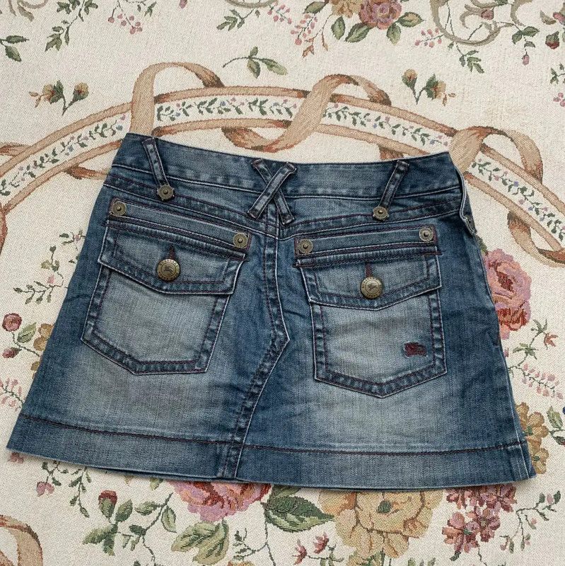 Burberry Blue Cotton Mini Skirt for Women