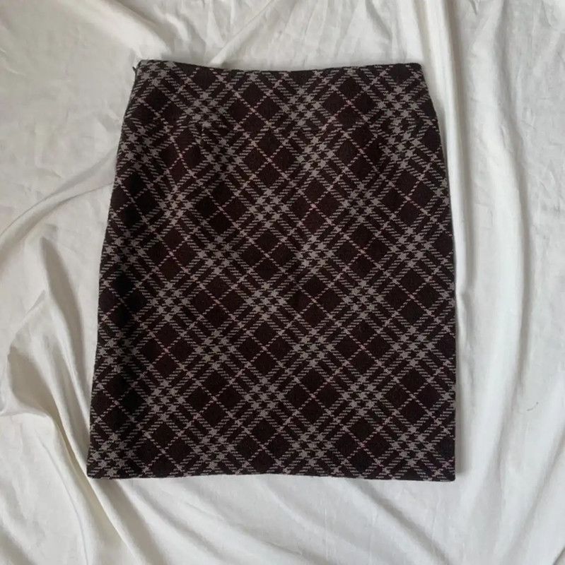 Burberry Burberry Brown Wool Mini Skirt for Women Size 23" - 4 Thumbnail