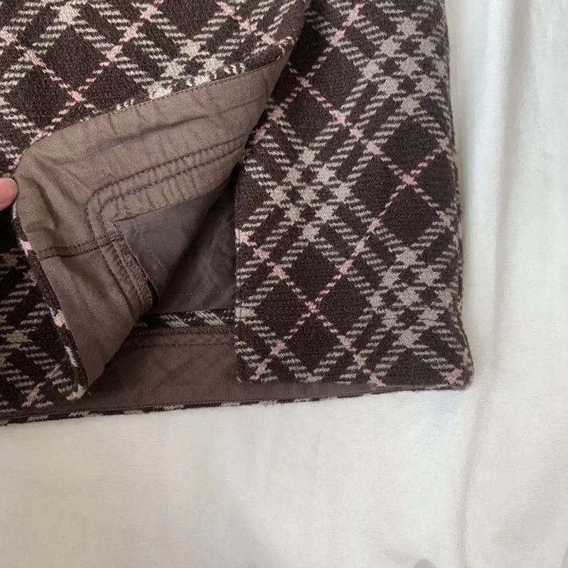 Burberry Burberry Brown Wool Mini Skirt for Women Size 23" - 3 Thumbnail