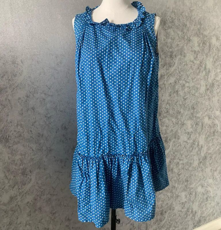 Burberry Burberry Blue Polka Dot Mid-Length Dress Size M / US 6-8 / IT 42-44 - 2 Thumbnail