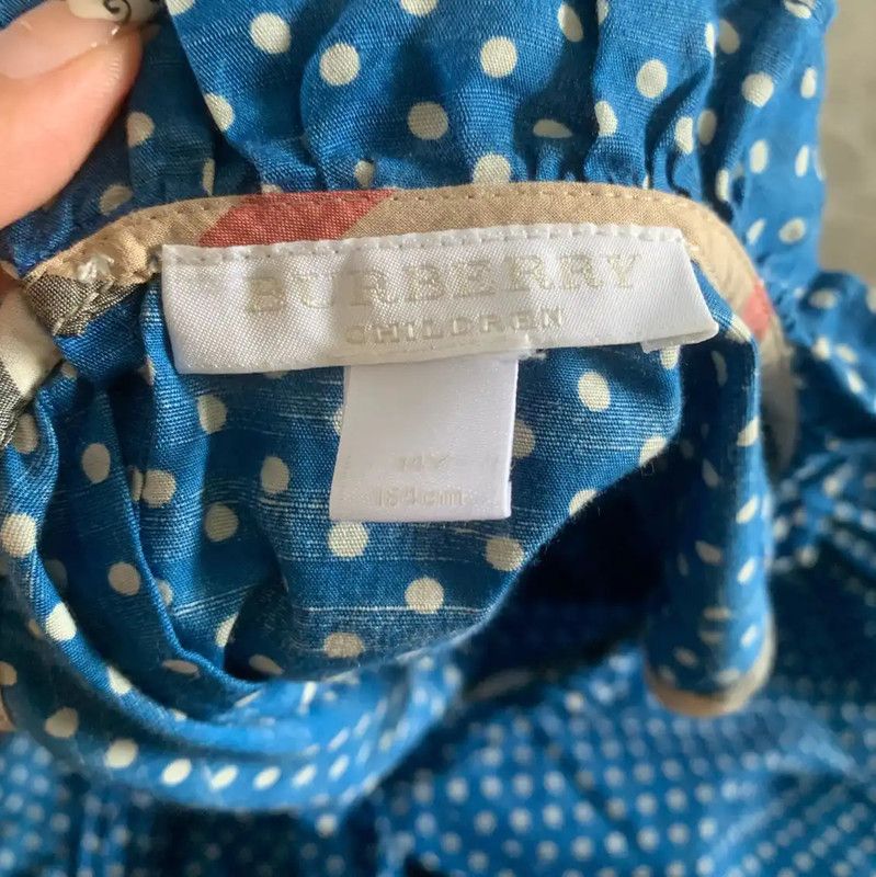 Burberry Burberry Blue Polka Dot Mid-Length Dress Size M / US 6-8 / IT 42-44 - 6 Thumbnail