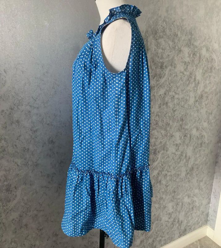Burberry Burberry Blue Polka Dot Mid-Length Dress Size M / US 6-8 / IT 42-44 - 3 Thumbnail