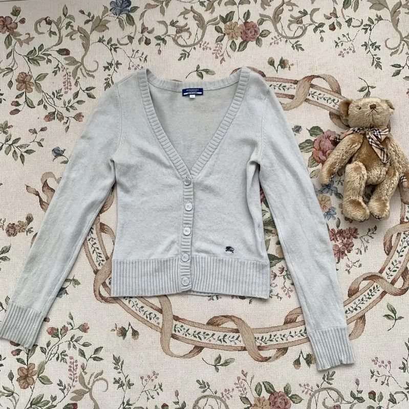 Burberry Burberry Light Blue Wool Cardigan for Women Size M / US 6-8 / IT 42-44 - 2 Thumbnail