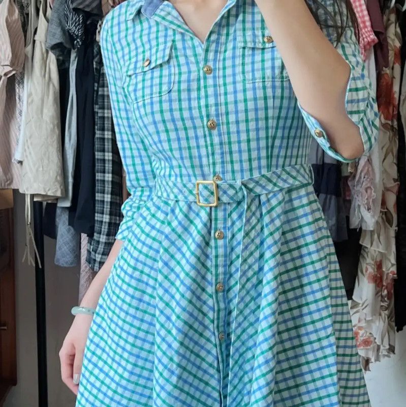 Burberry Burberry Checkered Long Sleeve Dress for Women Size XS / US 0-2 / IT 36-38 - 9 Thumbnail