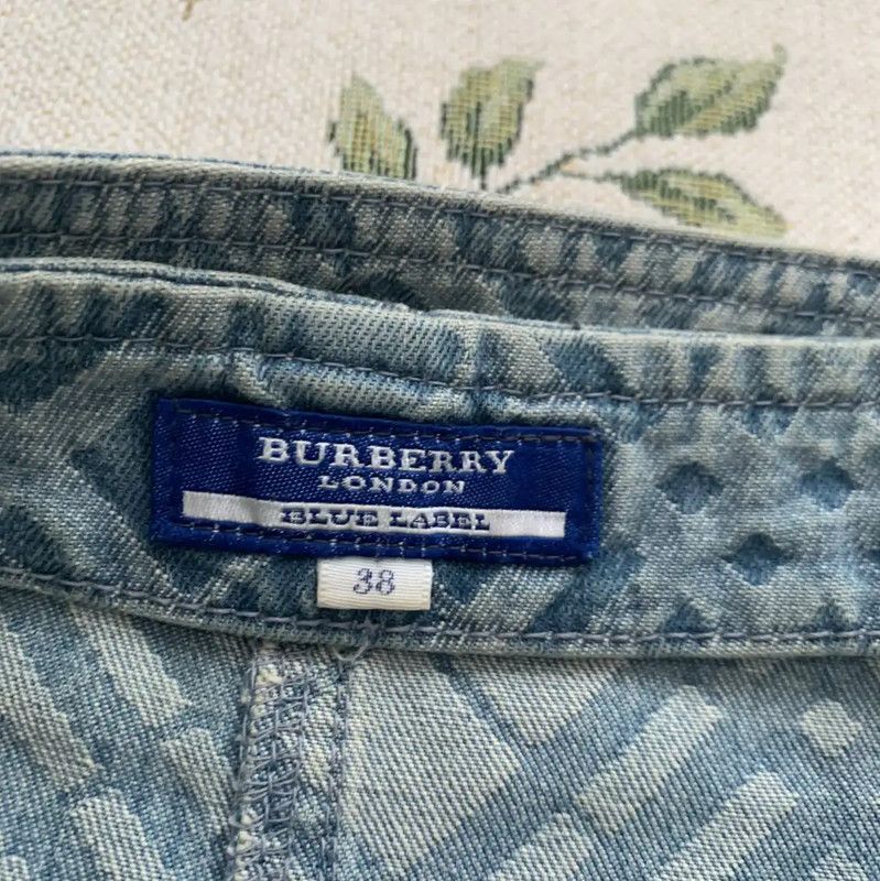 Burberry Burberry Light Blue Cotton Check Skirt Size 28" / US 6 / IT 42 - 5 Thumbnail