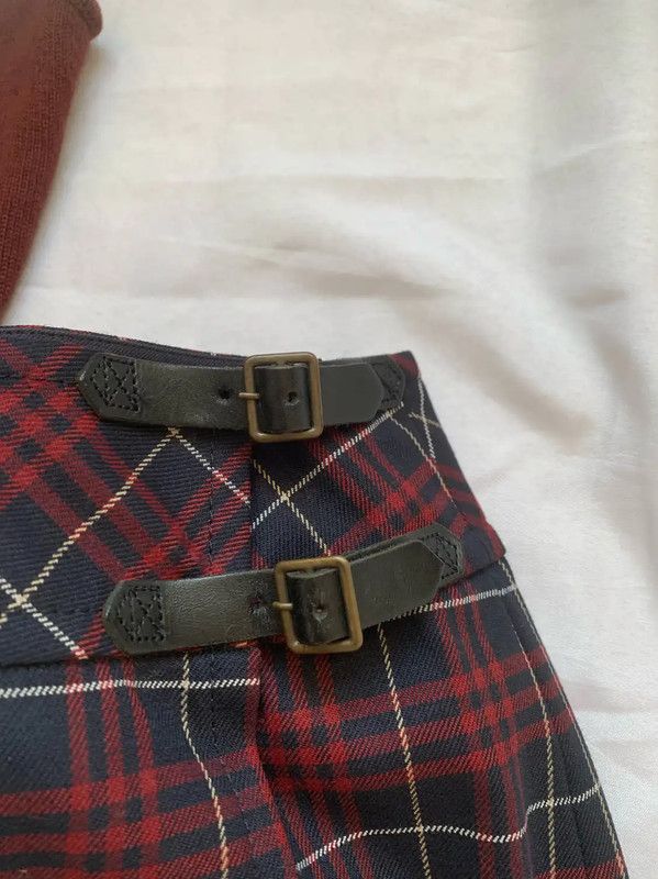 Burberry Burberry Red Plaid Wool Mini Skirt Size 22" - 2 Thumbnail