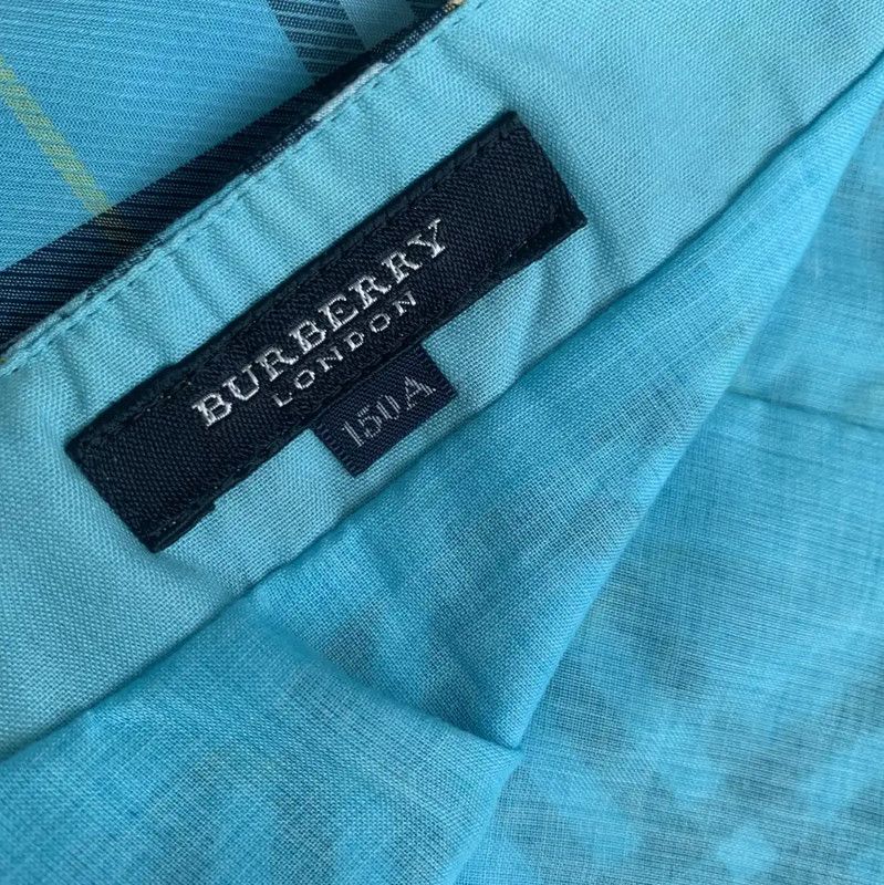 Burberry Burberry Blue Irregular Cotton Skirt Size 23" - 4 Thumbnail