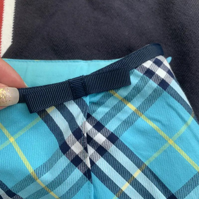Burberry Burberry Blue Irregular Cotton Skirt Size 23" - 2 Thumbnail