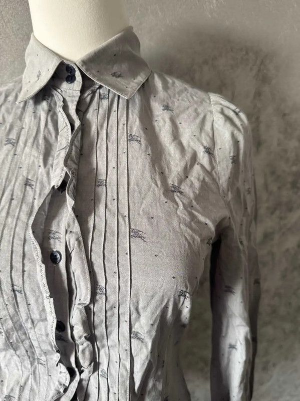 Burberry Burberry Gray Cotton Long Sleeve Shirt Size M / US 6-8 / IT 42-44 - 4 Thumbnail