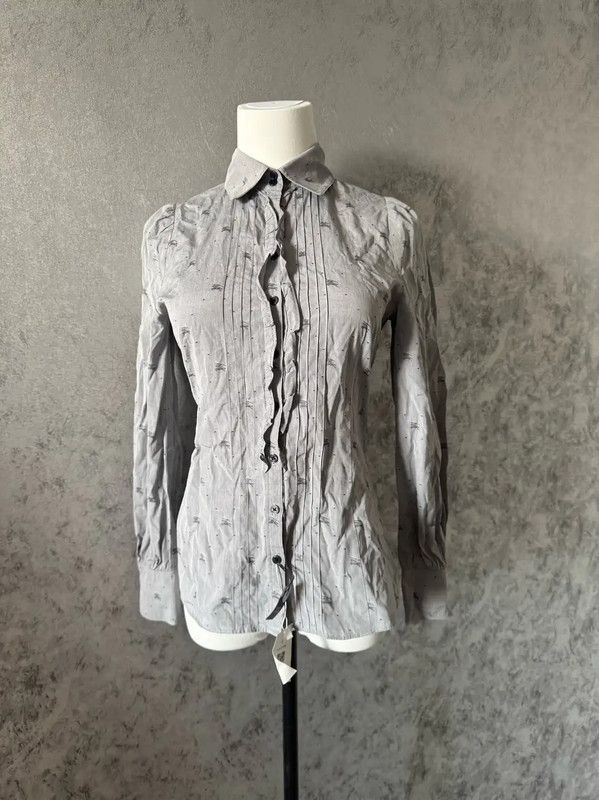 Burberry Burberry Gray Cotton Long Sleeve Shirt Size M / US 6-8 / IT 42-44 - 7 Thumbnail