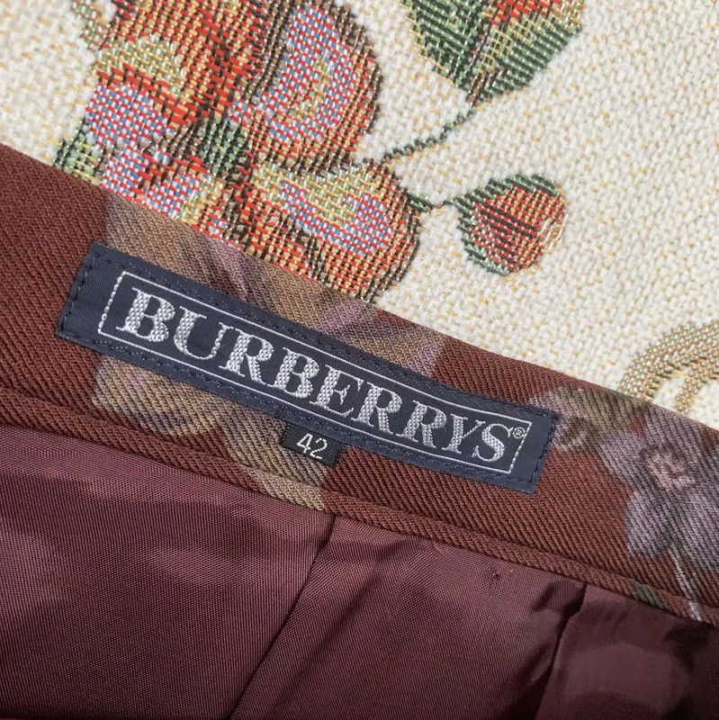 Burberry Burberry Floral Print Wool Midi Skirt Size 27" / US 4 / IT 40 - 3 Thumbnail
