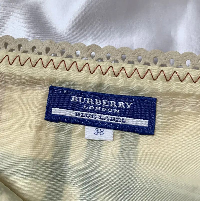 Burberry Burberry Yellow Plaid Women's Midi Skirt Size 23" - 6 Thumbnail