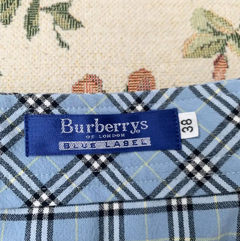 Burberry Burberry Blue Cotton Plaid Skirt for Women Size 28" / US 6 / IT 42 - 3 Thumbnail