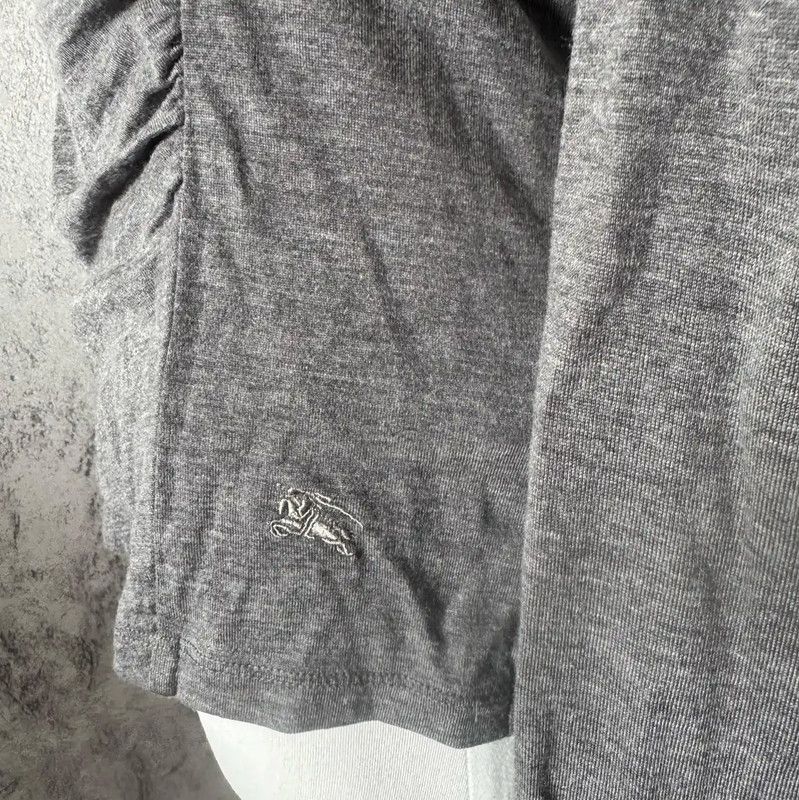 Burberry Burberry Long Sleeve Gray Cotton Blend Top Size M / US 6-8 / IT 42-44 - 6 Thumbnail