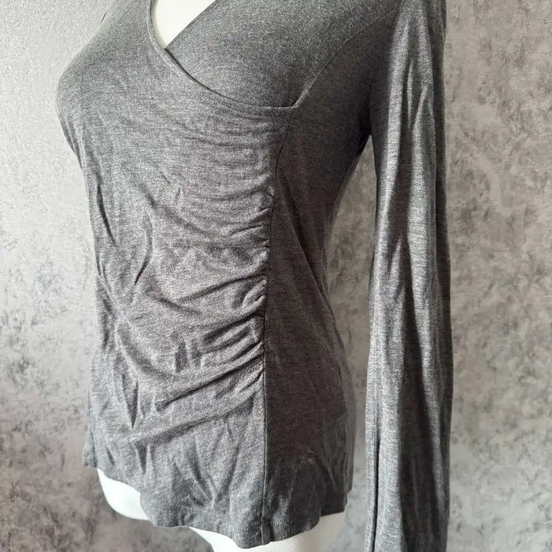 Burberry Burberry Long Sleeve Gray Cotton Blend Top Size M / US 6-8 / IT 42-44 - 4 Thumbnail