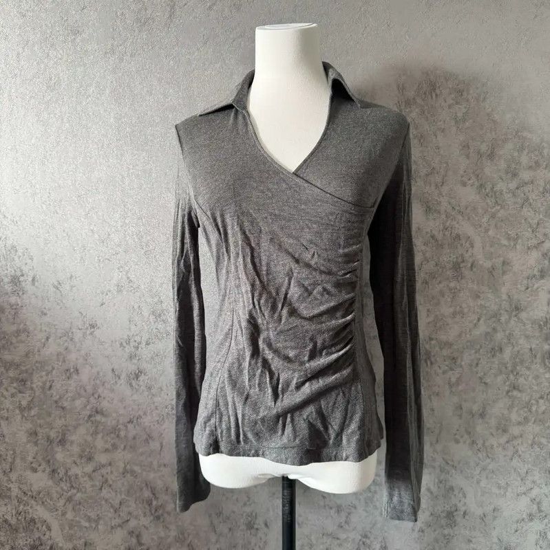 Burberry Burberry Long Sleeve Gray Cotton Blend Top Size M / US 6-8 / IT 42-44 - 3 Thumbnail
