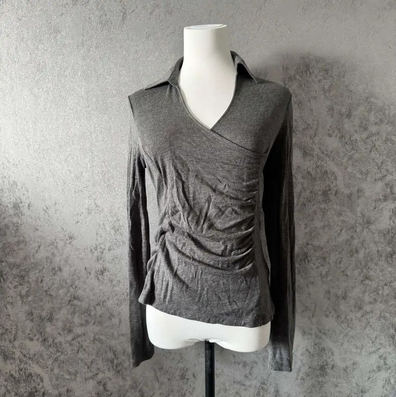 Burberry Burberry Long Sleeve Gray Cotton Blend Top Size M / US 6-8 / IT 42-44 - 2 Thumbnail