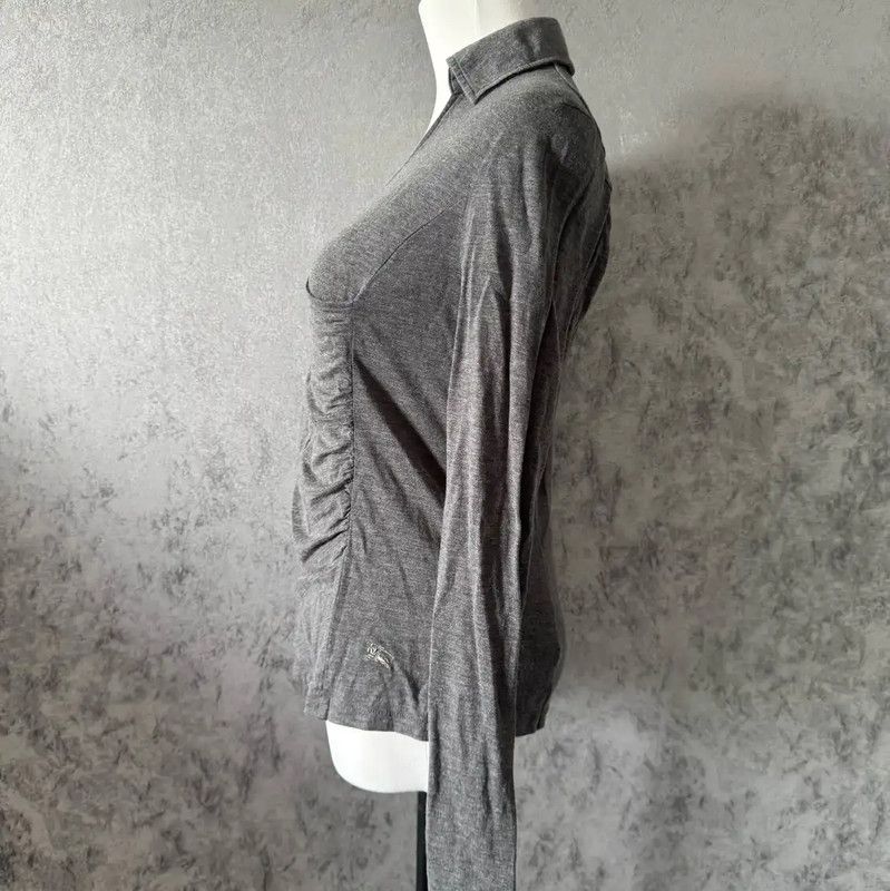 Burberry Burberry Long Sleeve Gray Cotton Blend Top Size M / US 6-8 / IT 42-44 - 5 Thumbnail