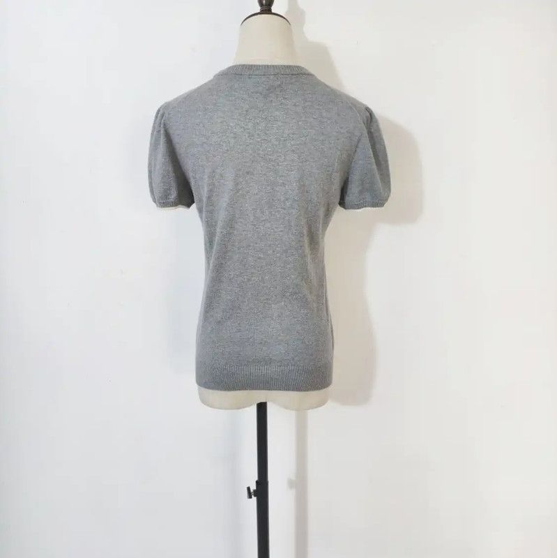 Burberry Burberry Summer Grey Wool Blend T-Shirt Size M / US 6-8 / IT 42-44 - 3 Thumbnail