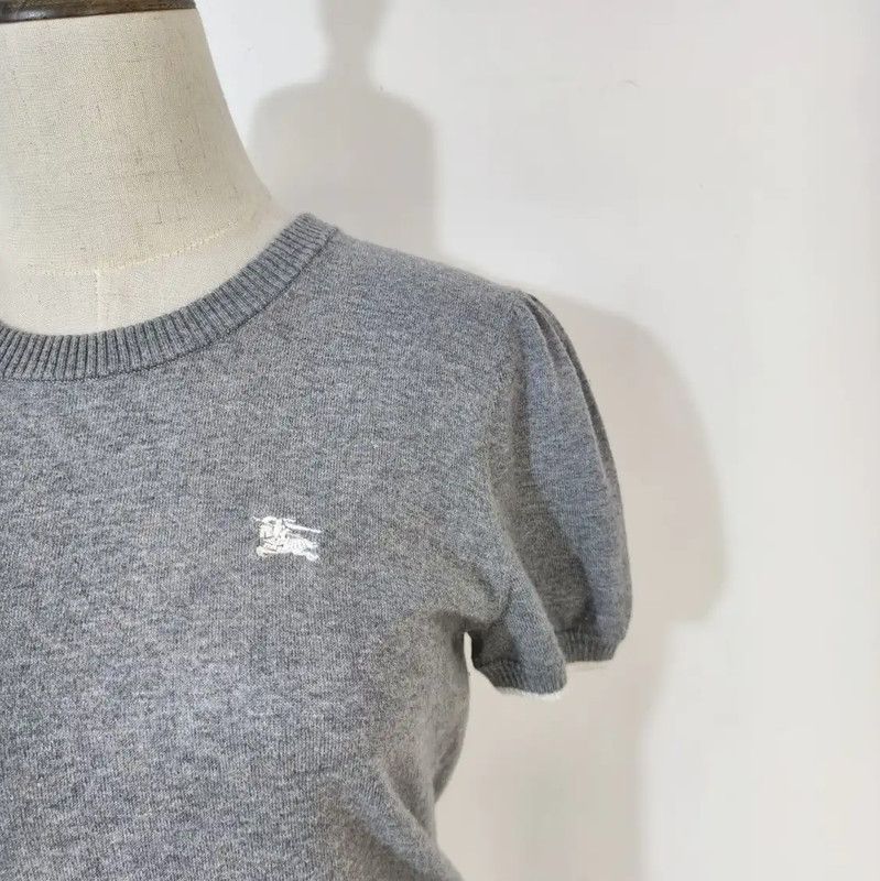 Burberry Burberry Summer Grey Wool Blend T-Shirt Size M / US 6-8 / IT 42-44 - 2 Thumbnail